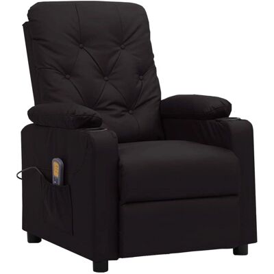 Fauteuil de massage vidaXL - Simili cuir noir - Reclinable - Salon - Publicité Fauteuil de massage vidaXL - Simili cuir noir - Reclinable - Salon - Publicité