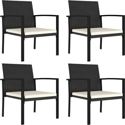 vidaXL Gartenstuhl-Set - Poly Rattan, Stahl Schwarz - Gartentischstühle vidaXL Gartenstuhl-Set - Poly Rattan, Stahl Schwarz - Gartentischstühle