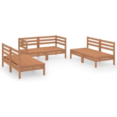 vidaXL 6-teiliges Gartensitzgruppe - Gartenlounge Set Honig Braun vidaXL 6-teiliges Gartensitzgruppe - Gartenlounge Set Honig Braun