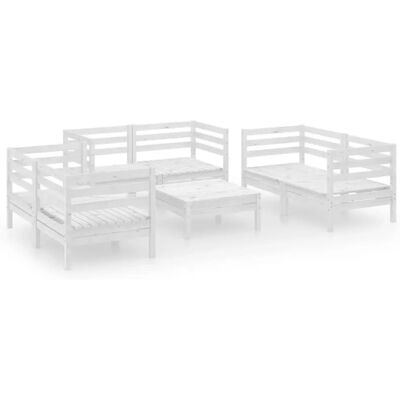 vidaXL 7-teiliges Gartenset - Gartenmöbelset - Weiß vidaXL 7-teiliges Gartenset - Gartenmöbelset - Weiß