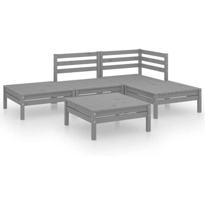 vidaXL Gartensitzgruppe - Lounge-Set - Grau - 5-teilig vidaXL Gartensitzgruppe - Lounge-Set - Grau - 5-teilig