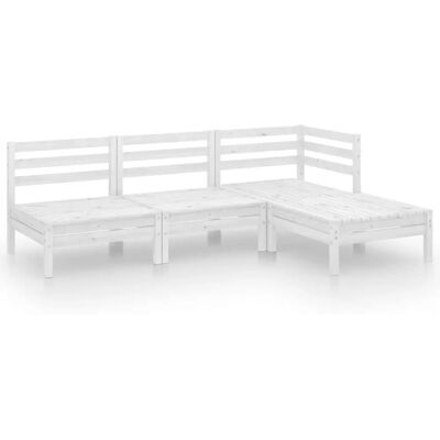 vidaXL 878196 Weißes Gartenloungeset - Gartenmöbel vidaXL 878196 Weißes Gartenloungeset - Gartenmöbel