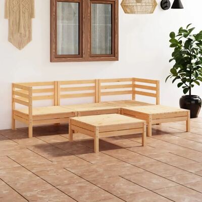 Vida XL - Kiefer Garten-Set - Braun - Gartenmöbelset Vida XL - Kiefer Garten-Set - Braun - Gartenmöbelset