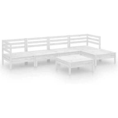 vidaXL Gartenmöbel-Set Weiß - 6-teiliges Lounge-Set vidaXL Gartenmöbel-Set Weiß - 6-teiliges Lounge-Set