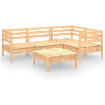 vidaXL Garten Lounge Set Holz Outdoor Lounge Set 5 Stück - Gartenmöbel vidaXL Garten Lounge Set Holz Outdoor Lounge Set 5 Stück - Gartenmöbel