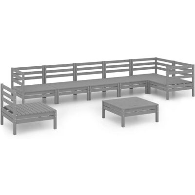 vidaXL 3082744 ulkokalustevälineet - Puutarhan lounge setti 8 osaa - Harmaa vidaXL 3082744 ulkokalustevälineet - Puutarhan lounge setti 8 osaa - Harmaa