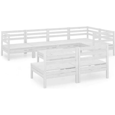 vidaXL 3082753 Gartenmöbel-Set - Outdoermöbel aus massivem Kiefernholz, weiß - Terrasse, Garten, Wohnzimmer vidaXL 3082753 Gartenmöbel-Set - Outdoermöbel aus massivem Kiefernholz, weiß - Terrasse, Garten, Wohnzimmer