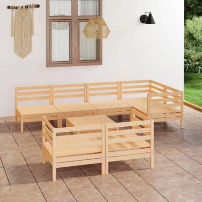 vidaXL Gartenlounge-Set Holz Außen Lounge 8 Stück Massives Kiefernholz vidaXL Gartenlounge-Set Holz Außen Lounge 8 Stück Massives Kiefernholz