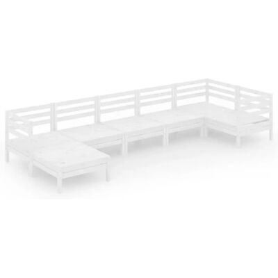 vidaXL 7-teiliges Garten Lounge Set Outdoormöbel Weiß vidaXL 7-teiliges Garten Lounge Set Outdoormöbel Weiß