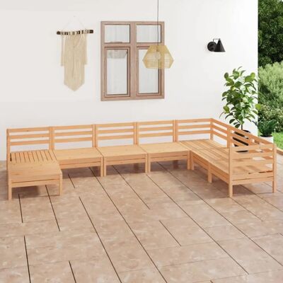 vidaXL Gartenlounge-Set Holz Outdoor Lounge Set 8 Stück Massives Holz Kiefer - Garten Lounge Set vidaXL Gartenlounge-Set Holz Outdoor Lounge Set 8 Stück Massives Holz Kiefer - Garten Lounge Set