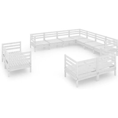 vidaXL Gartenmöbel-Set 11 Stück Weiß - Gartenmöbelset vidaXL Gartenmöbel-Set 11 Stück Weiß - Gartenmöbelset