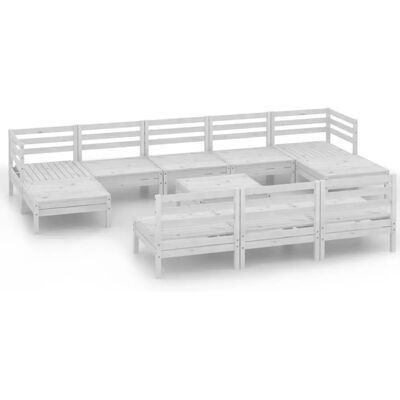 vidaXL Gartengarnitur - Weiß, 11 Teile, Kiefernholz, Rustikales Design vidaXL Gartengarnitur - Weiß, 11 Teile, Kiefernholz, Rustikales Design