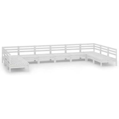 vidaXL Gartenset Sitzgruppe 10 Stück Weiß Massivholz Kiefer - Gartenmöbel vidaXL Gartenset Sitzgruppe 10 Stück Weiß Massivholz Kiefer - Gartenmöbel