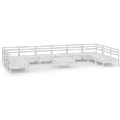 vidaXL 3083430 zestaw mebli ogrodowych - Lounge ogrodowy 11 sztuk z drewna sosnowego białego vidaXL 3083430 zestaw mebli ogrodowych - Lounge ogrodowy 11 sztuk z drewna sosnowego białego