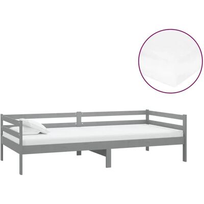vidaXL Grijze slaapbank met matras - Multifunctioneel slaapbankje vidaXL Grijze slaapbank met matras - Multifunctioneel slaapbankje