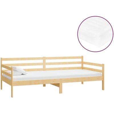 VidaXL Slaapbank - Multifunctioneel dennenhouten bank met matras VidaXL Slaapbank - Multifunctioneel dennenhouten bank met matras