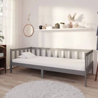 vidaXL Schlafsofa Grau - Robustes Kiefernholz mit Matratze vidaXL Schlafsofa Grau - Robustes Kiefernholz mit Matratze