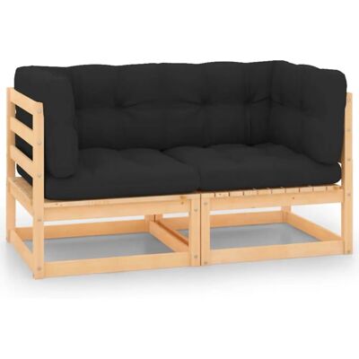 vidaXL Patio bank - Modulaire tuinhoekset, 2 zits, Antraciet vidaXL Patio bank - Modulaire tuinhoekset, 2 zits, Antraciet