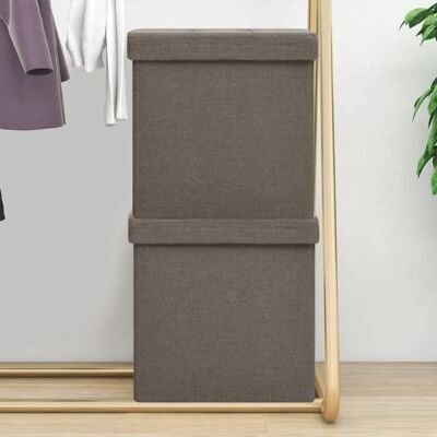 Maisonchic Modell - Faltbarer Aufbewahrungshocker - Grau Taupe Maisonchic Modell - Faltbarer Aufbewahrungshocker - Grau Taupe