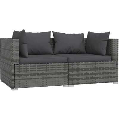 VidaXL Gartenmöbel-Set - Grau - Outdoor furniture set VidaXL Gartenmöbel-Set - Grau - Outdoor furniture set
