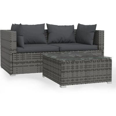 Zestaw Mebli Ogrodowych VidaXL - Lounge Modułowy - Szary Zestaw Mebli Ogrodowych VidaXL - Lounge Modułowy - Szary