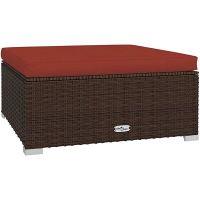 VidaXL Gartenbank aus Rattan - Fußhocker - Braun VidaXL Gartenbank aus Rattan - Fußhocker - Braun