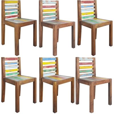vidaXL 6x Eetkamerstoelen Massief Gerecycled Hout - Eettafelstoelen vidaXL 6x Eetkamerstoelen Massief Gerecycled Hout - Eettafelstoelen