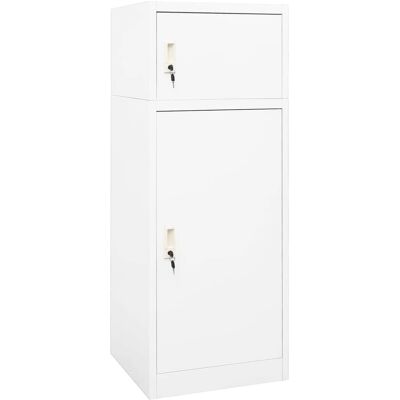 vidaXL Hvidt stål sadelkabinet - 53x53x140 cm - Låsebare døre vidaXL Hvidt stål sadelkabinet - 53x53x140 cm - Låsebare døre