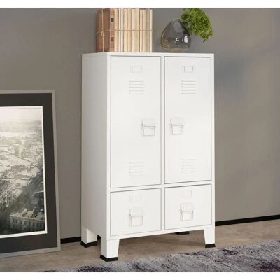 vidaXL Nova - Industrieschrank Weiß - Kleiderschrank - Stahl vidaXL Nova - Industrieschrank Weiß - Kleiderschrank - Stahl