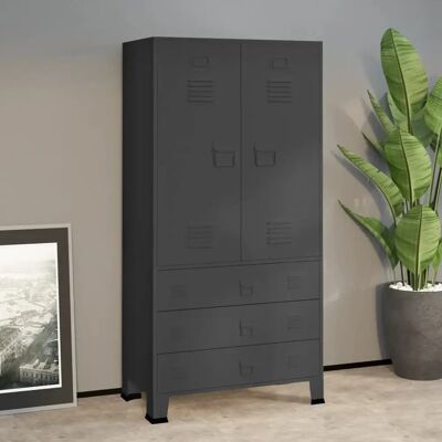 vidaXL Industriel garderobe Anthracite metal opbevaringsskab vidaXL Industriel garderobe Anthracite metal opbevaringsskab