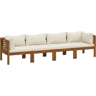 Zestaw mebli ogrodowych VidaXL - Drewno z akacji, kremowe poduszki, modułowy design Zestaw mebli ogrodowych VidaXL - Drewno z akacji, kremowe poduszki, modułowy design