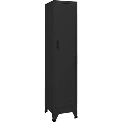 vidaXL Skab i sort stål - Locker Cabinet vidaXL Skab i sort stål - Locker Cabinet