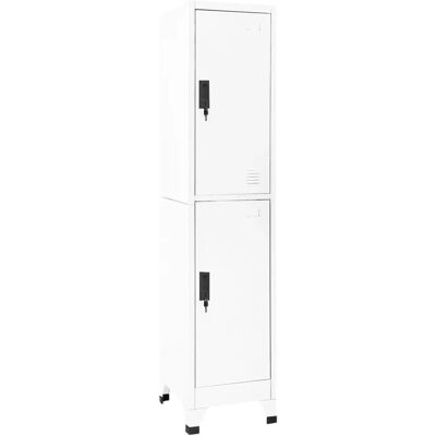 vidaXL Weißer Stahl-Schließfachschrank - Modern 45cm Stauraum Möbel vidaXL Weißer Stahl-Schließfachschrank - Modern 45cm Stauraum Möbel
