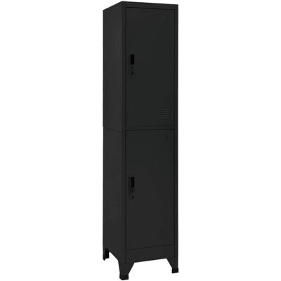 vidaXL Lockerkast Zwart 45 cm Staal - Lockerkast vidaXL Lockerkast Zwart 45 cm Staal - Lockerkast
