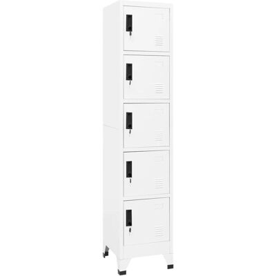 vidaXL Armoire en acier Blanc 38x40x180 cm - Armoire de rangement - Publicité vidaXL Armoire en acier Blanc 38x40x180 cm - Armoire de rangement - Publicité