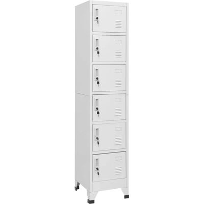 vidaXL Spindeschrank Hellgrau Stahl Büro Möbel - Spindeschrank vidaXL Spindeschrank Hellgrau Stahl Büro Möbel - Spindeschrank