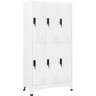 vidaXL Armoire à casiers Blanc Acier Mobilier de Bureau - Publicité vidaXL Armoire à casiers Blanc Acier Mobilier de Bureau - Publicité