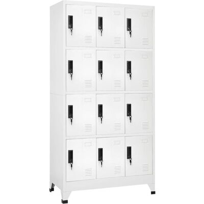 vidaXL Lockerkast Wit Staal - Binnenruimte Opslag Kantoor vidaXL Lockerkast Wit Staal - Binnenruimte Opslag Kantoor