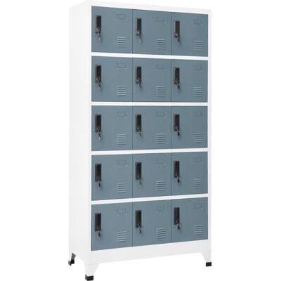 armoire à casiers vidaXL gris clair et foncé en acier - Armoire de rangement - Publicité armoire à casiers vidaXL gris clair et foncé en acier - Armoire de rangement - Publicité