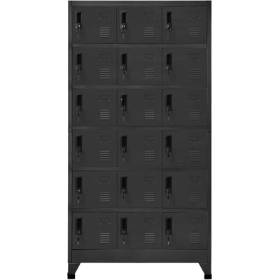 Armoire à casiers en acier vidaXL - Anthracite - 90x40x180cm - Rangement de Bureau - Publicité Armoire à casiers en acier vidaXL - Anthracite - 90x40x180cm - Rangement de Bureau - Publicité