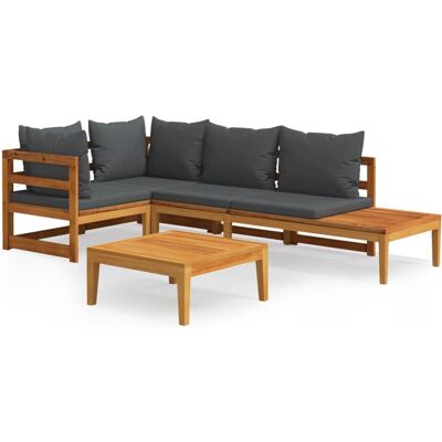 vidaXL Gartenmöbel-Set - Akazienholz, Kissen, Modular vidaXL Gartenmöbel-Set - Akazienholz, Kissen, Modular