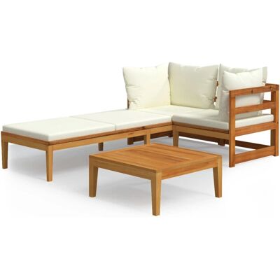 vidaXL Outdoormöbel-Set - Wetterfestes Akazienholz, Kissen, Modulares Design vidaXL Outdoormöbel-Set - Wetterfestes Akazienholz, Kissen, Modulares Design
