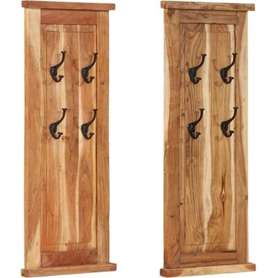 vidaXL 2x Massives Akazien-Holz Garderoben - Garderobe vidaXL 2x Massives Akazien-Holz Garderoben - Garderobe