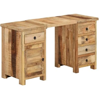 vidaXL Pedestal Schreibtisch Massives Mangoholz 140x50x77 cm - Schreibtisch vidaXL Pedestal Schreibtisch Massives Mangoholz 140x50x77 cm - Schreibtisch