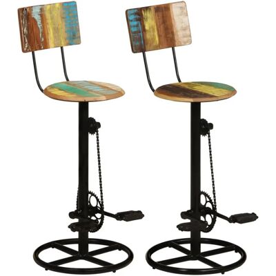 vidaXL 338219 Taburete de madera reciclada multicolor - Bar Stool vidaXL 338219 Taburete de madera reciclada multicolor - Bar Stool