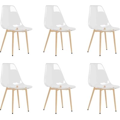 vidaXL 6x Transparante PET Eetkamerstoelen - Keuken & Woonkamer vidaXL 6x Transparante PET Eetkamerstoelen - Keuken & Woonkamer