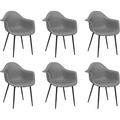 VIDAXL Grijze Eetkamerstoelen - 6 stuks VIDAXL Grijze Eetkamerstoelen - 6 stuks