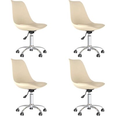 vidaXL 3085388 Crème Chaise de salle à manger pivotante réglable - Mobilier de restaurant vidaXL 3085388 Crème Chaise de salle à manger pivotante réglable - Mobilier de restaurant
