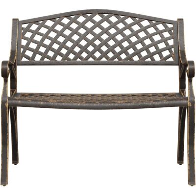 Banquette de Jardin Vida XL 102 cm - Style romantique en aluminium moulé - Publicité Banquette de Jardin Vida XL 102 cm - Style romantique en aluminium moulé - Publicité