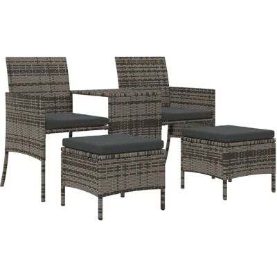 vidaXL 317627 sofa ogrodowa - 2-osobowa Szara Poli Rattan vidaXL 317627 sofa ogrodowa - 2-osobowa Szara Poli Rattan